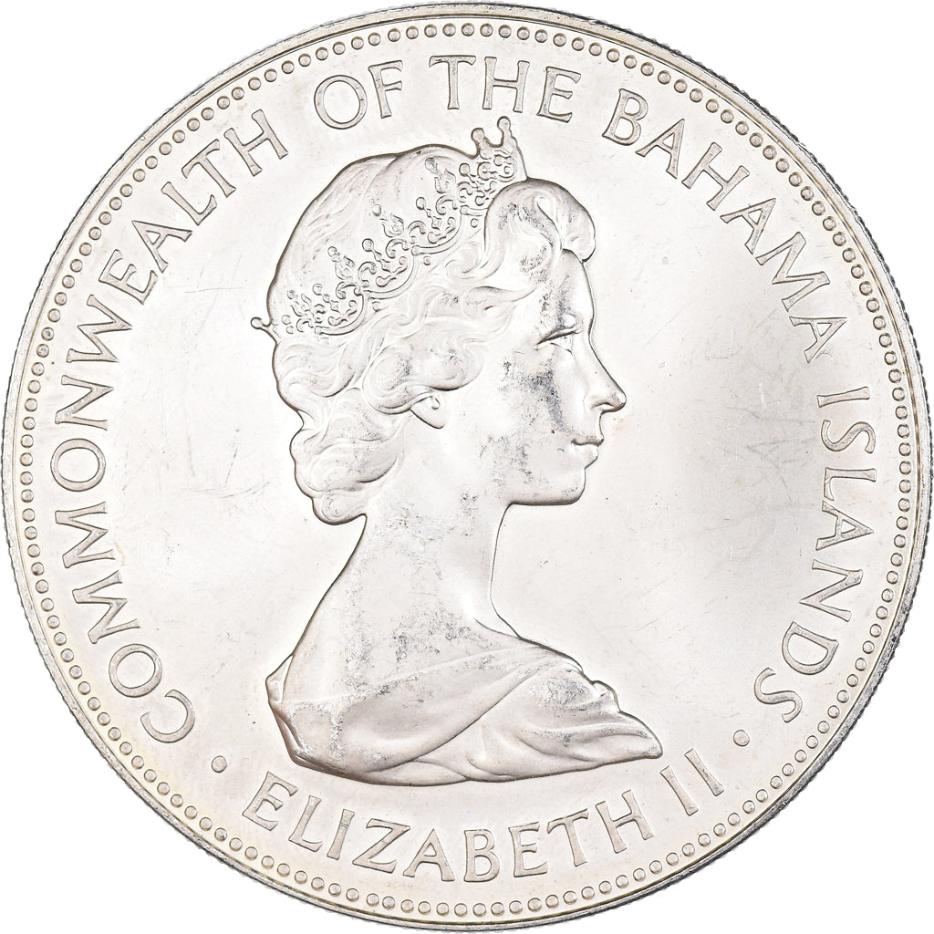 Coin, Bahamas, Elizabeth II, 5 Dollars, 1973, Franklin Mint, U.S.A., AU(50-53)