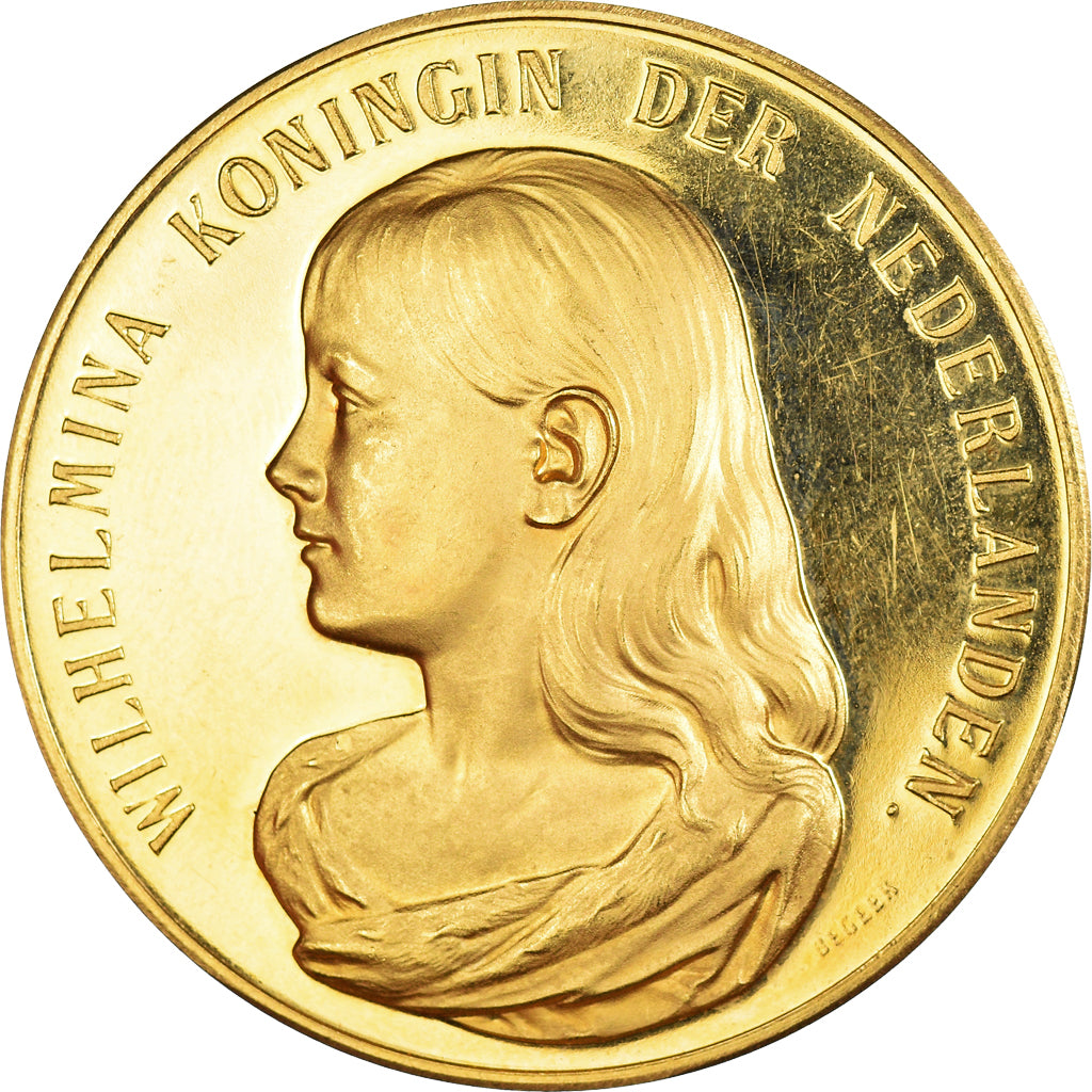 Netherlands, Medal, Wilhelmina, Florira l'orangier, Begeer, MS(60-62), Gold