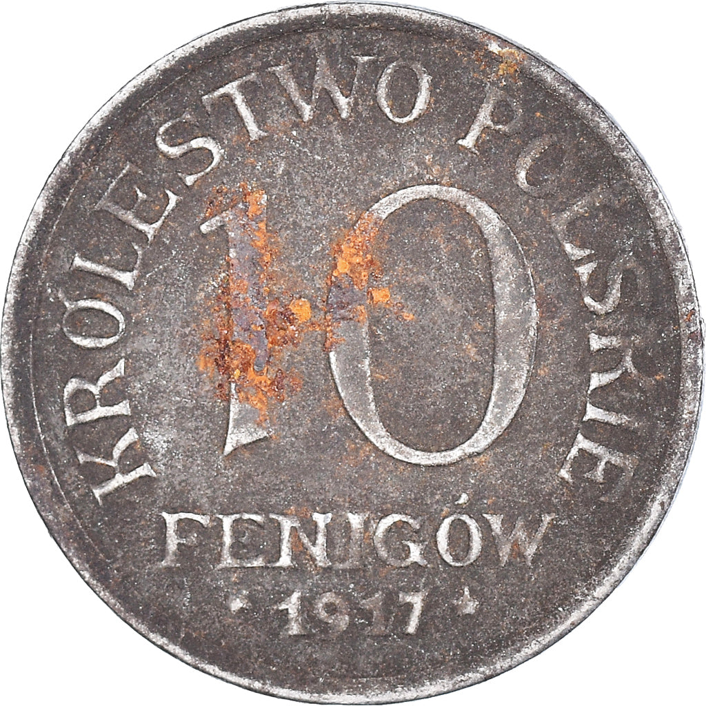 Münze, Polen, 10 Fenigow, 1917, Stuttgart, Germany, S+, Iron, KM:6
