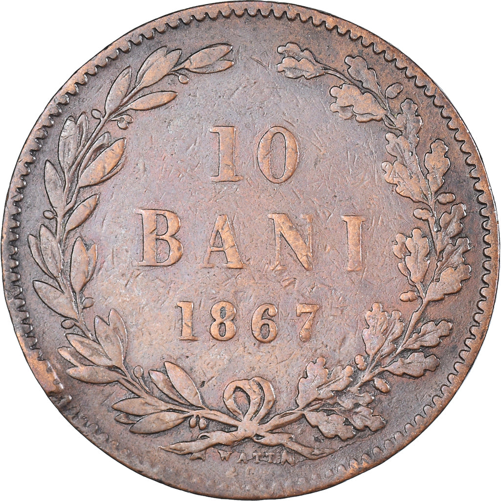 Coin, Romania, Carol I, 10 Bani, 1867, VF(30-35), Copper, KM:4.2