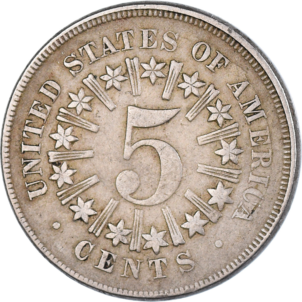 Coin, United States, Shield Nickel, 5 Cents, 1866, U.S. Mint, Philadelphia