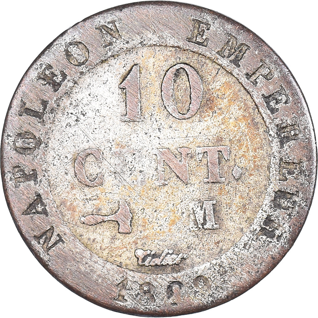 Munten, Frankrijk, Napoléon I, 10 Centimes, 1809, Toulouse, FR, Billon