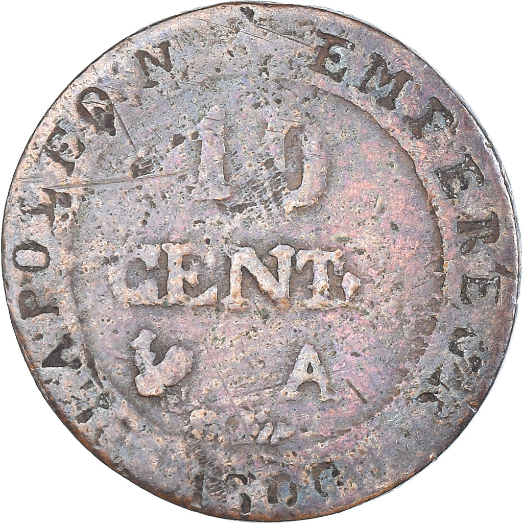 Monnaie, France, Napoléon I, 10 Centimes, 1808, Paris, Faux d'Epoque, TB