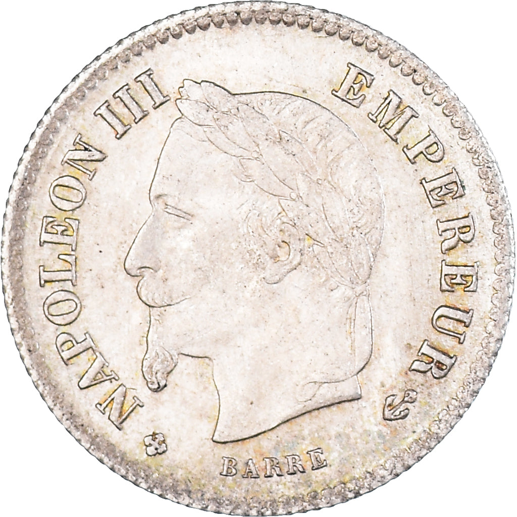 Moneta, Francia, Napoleon III, 20 Centimes, 1867, Strasbourg, SPL-, Argento