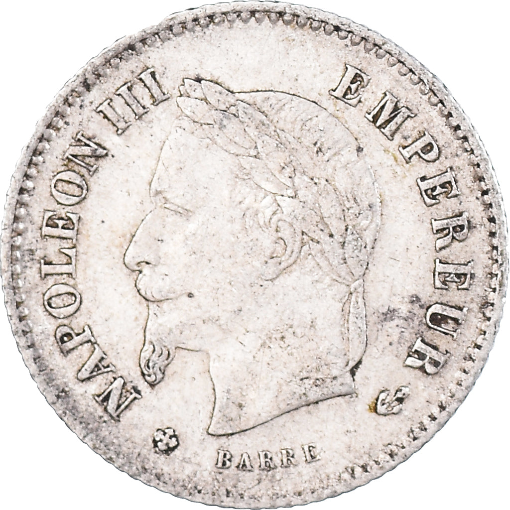 Moneta, Francia, Napoleon III, 20 Centimes, 1867, Strasbourg, BB, Argento