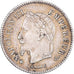 Moneda, Francia, Napoleon III, 20 Centimes, 1868, Strasbourg, MBC+, Plata