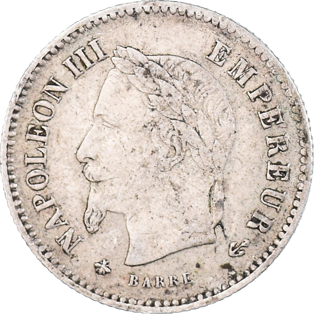 Moneta, Francja, Napoleon III, 20 Centimes, 1867, Paris, VF(30-35), Srebro
