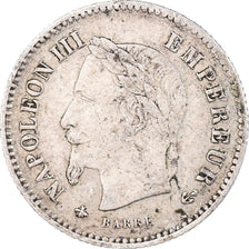Moneta, Francja, Napoleon III, 20 Centimes, 1867, Paris, VF(30-35), Srebro