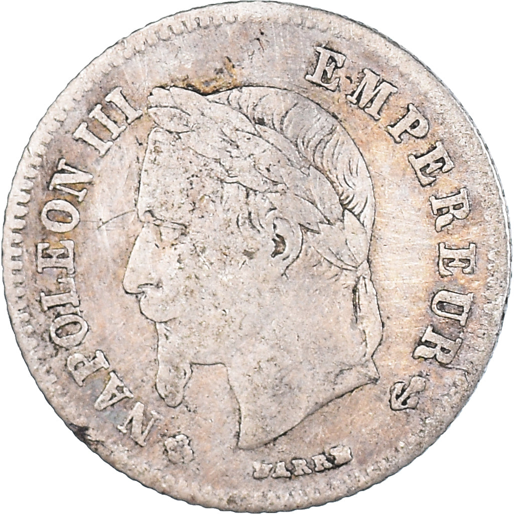 Moneta, Francia, Napoleon III, 20 Centimes, 1866, Strasbourg, MB+, Argento