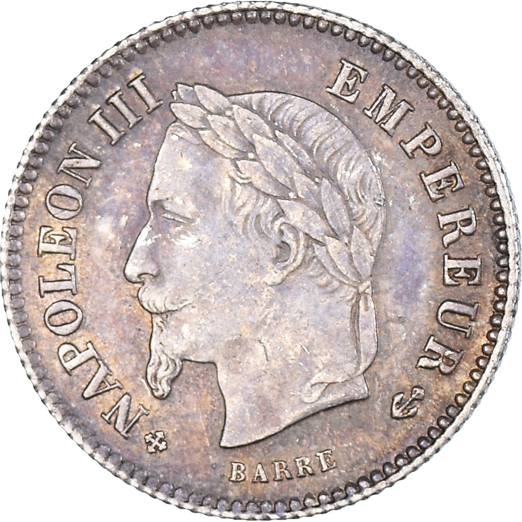 Moneda, Francia, Napoleon III, 20 Centimes, 1867, Strasbourg, EBC+, Plata