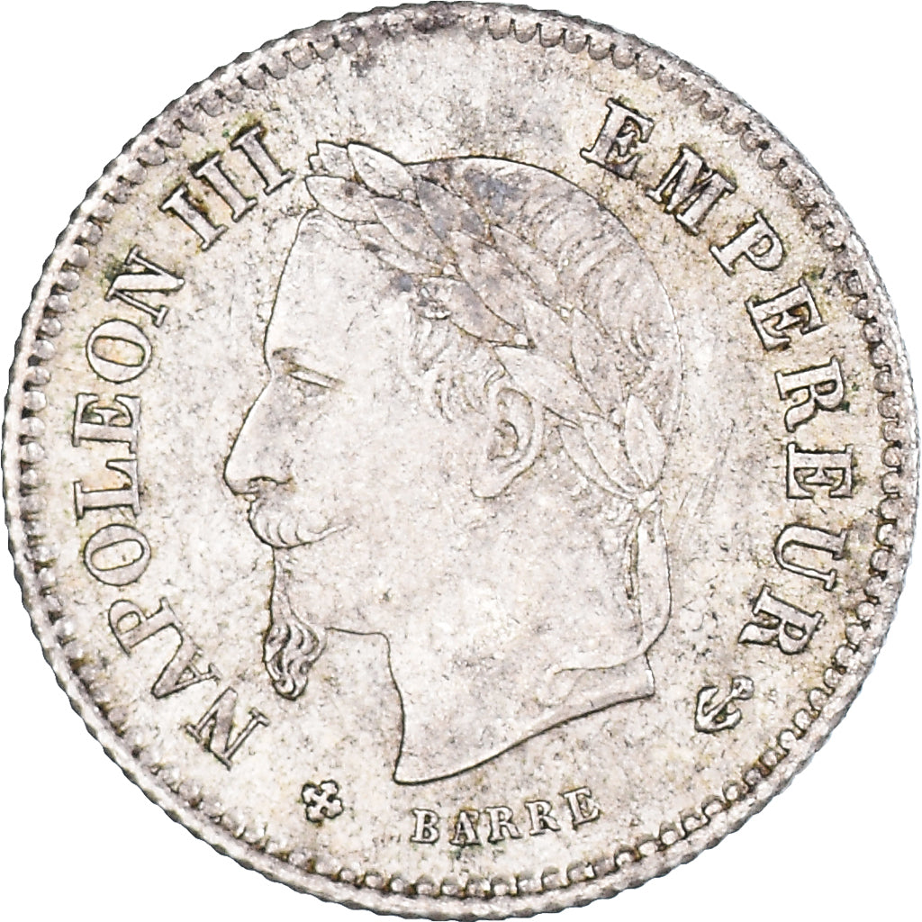 Moneta, Francia, Napoleon III, 20 Centimes, 1867, Strasbourg, BB, Argento