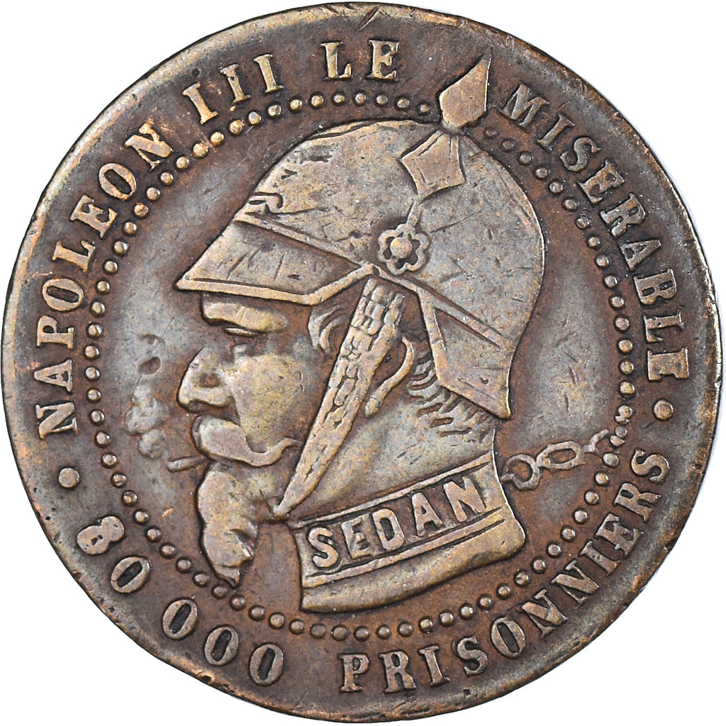 France, Token, Napoléon III, Satirique, Bataille de Sedan, 1871, EF(40-45)