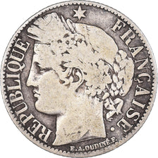 Monnaie, France, Cérès, Franc, 1872, Bordeaux, TB+, Argent, Gadoury:465a