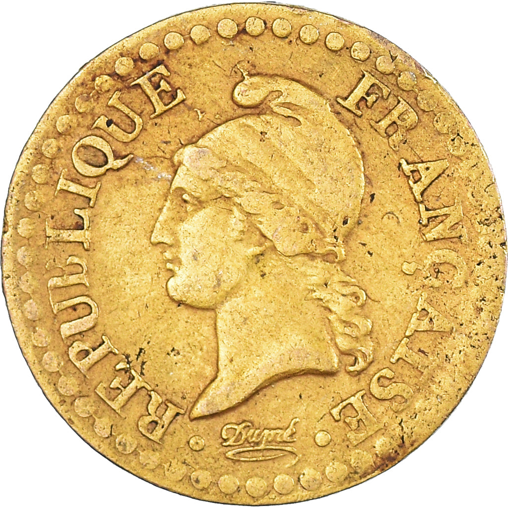 Monnaie, France, Dupré, Centime, AN 7, Paris, Doré, TTB, Bronze, Gadoury:76