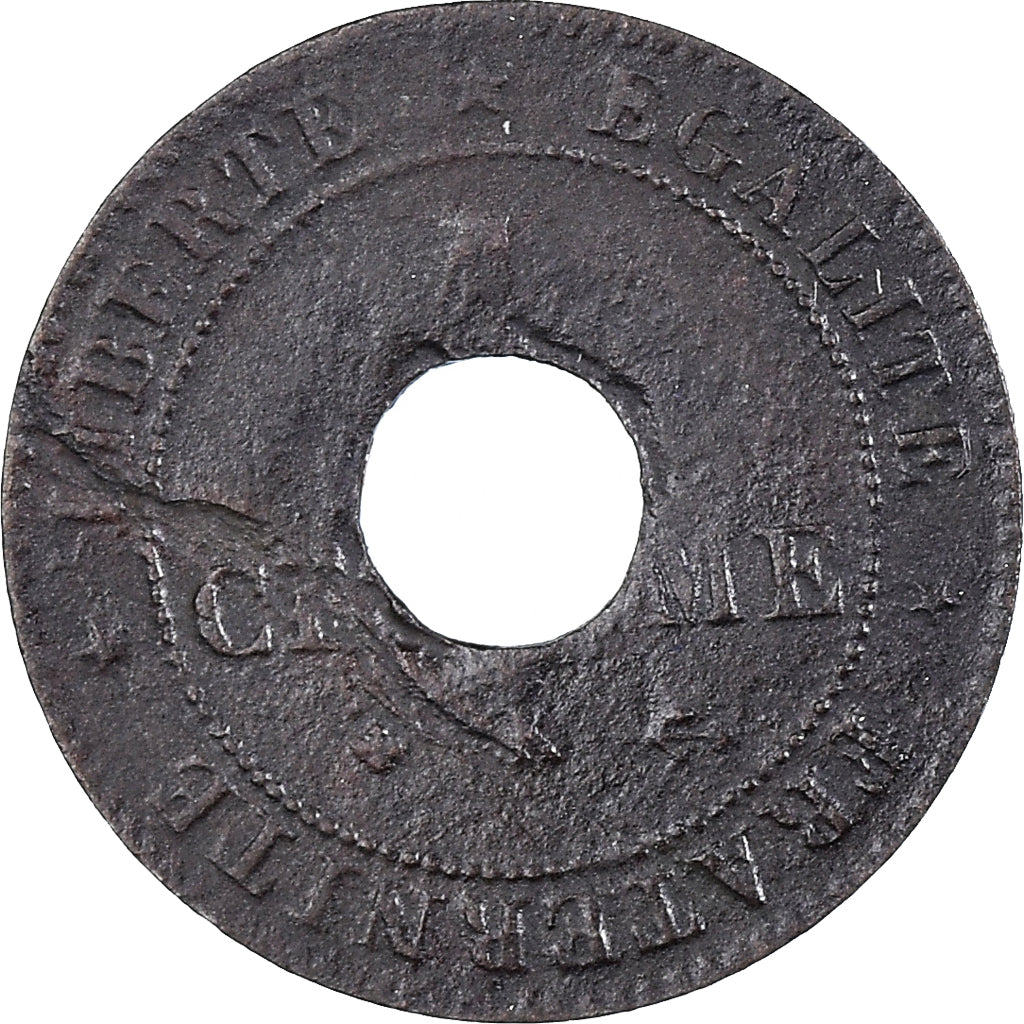 Coin, France, Cochinchine, Sapèque, 1875, Bordeaux (percée à Saïgon)