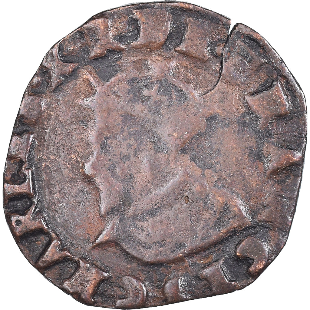 Moneta, Francia, Charles X, Double Tournois, 1592, Troyes, BB, Rame, CGKL:150