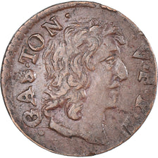 Moneda, Francia, Gaston d'Orléans, Denier Tournois, 1651, Trévoux, MBC+