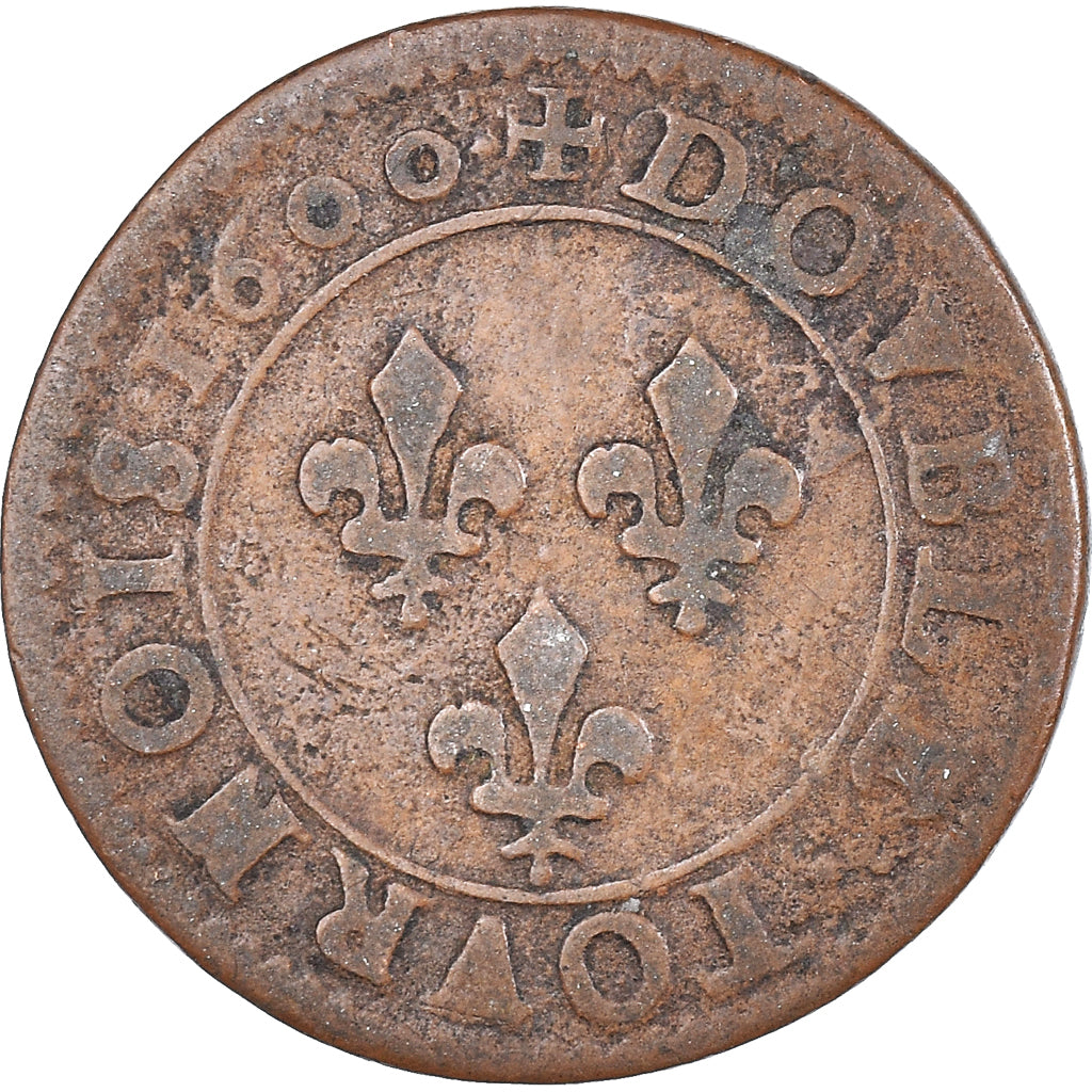 Monnaie, France, Henri IV, Double Tournois, 1600, Paris, TB+, Cuivre, CGKL:222