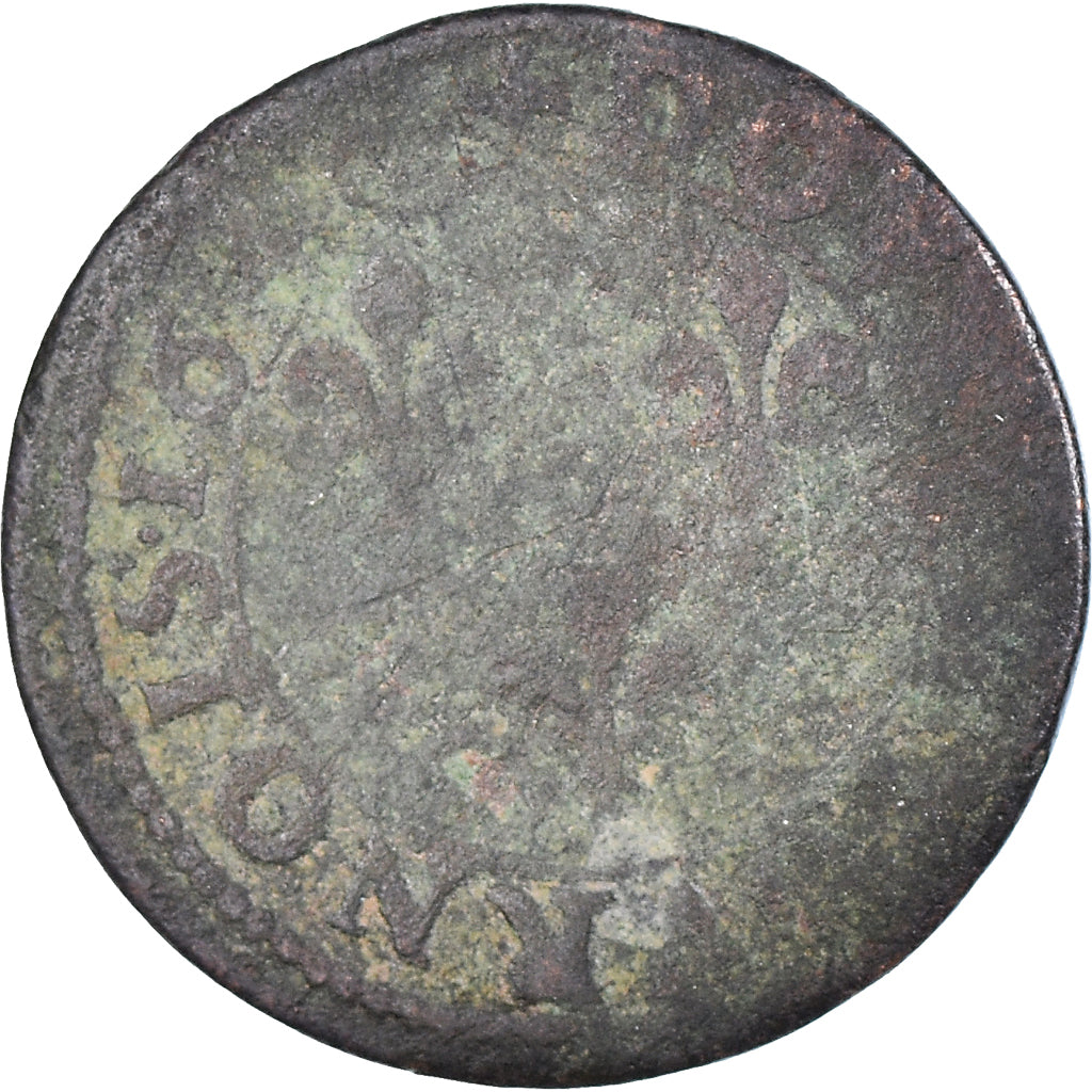 Moeda, França, Louis XIII, Double Tournois, 1640, VF(20-25), Cobre
