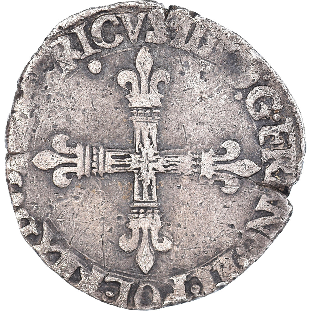 Coin, France, Henri IV, 1/4 Ecu, 1583, VF(30-35), Silver, Duplessy:1222