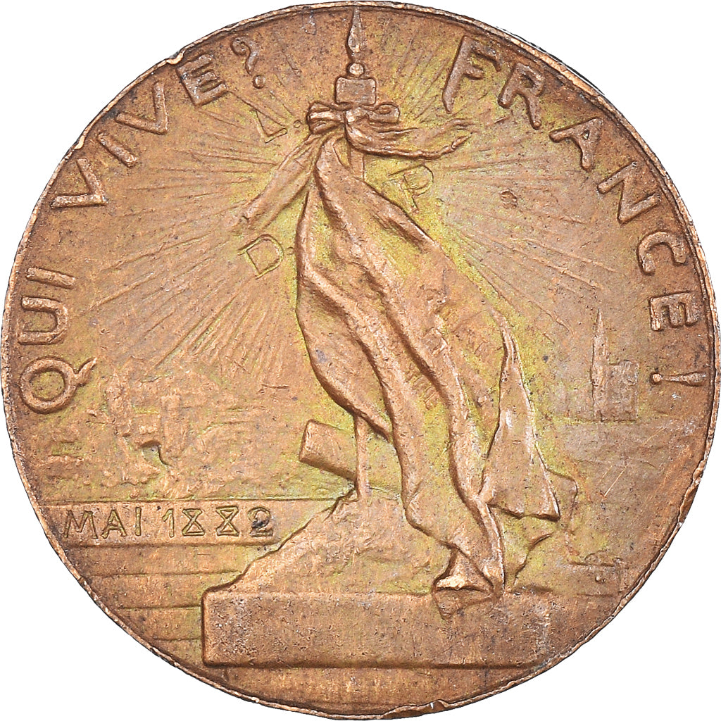 França, Token, Ligue des Patriotes, 1882, Mercié, AU(55-58), Bronze