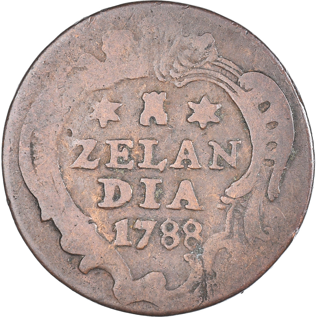 Moeda, Países Baixos, ZEELAND, Duit, 1788, Middelbourg, VF(30-35), Cobre