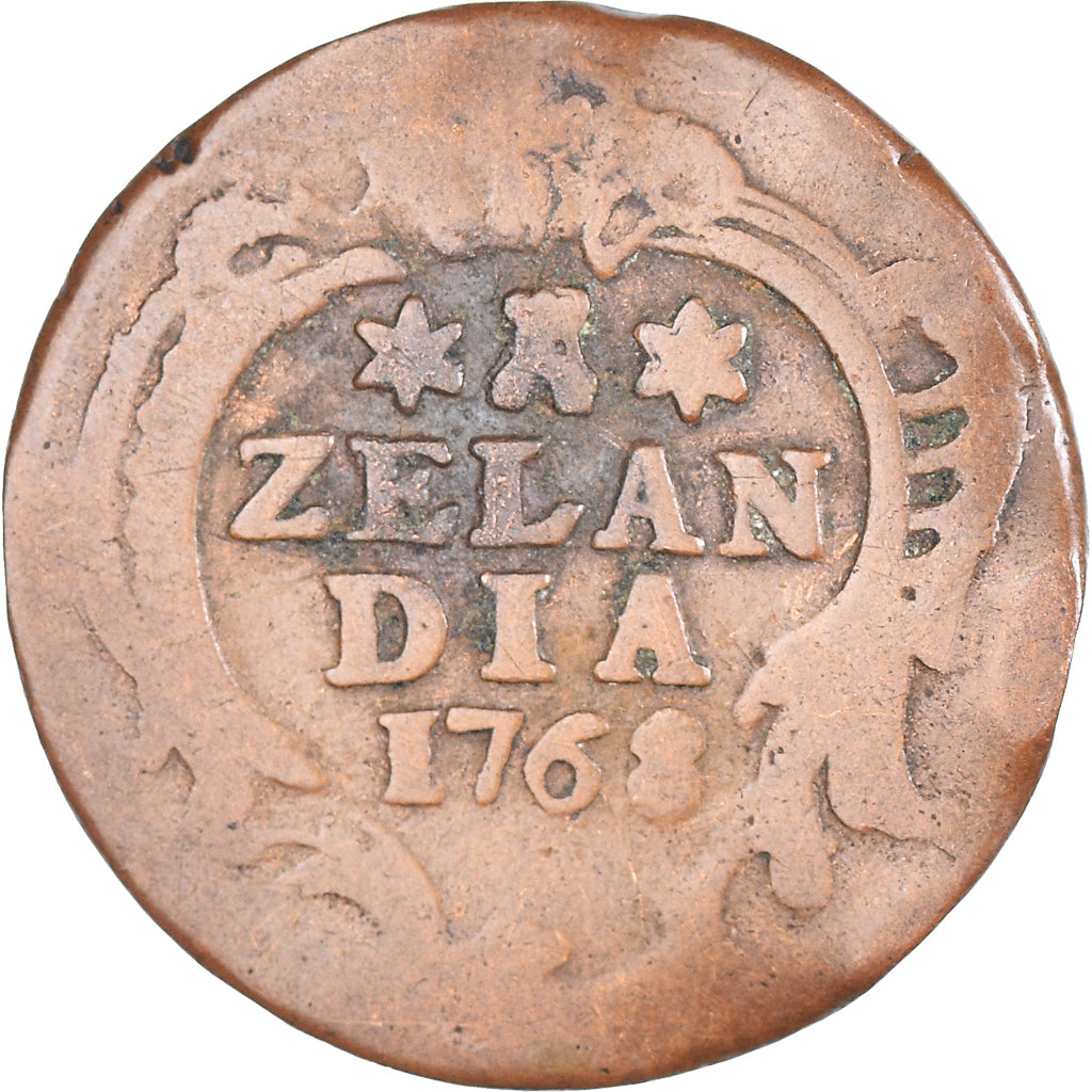 Coin, Netherlands, ZEELAND, Duit, 1768, Middelbourg, VF(20-25), Copper, KM:101.1