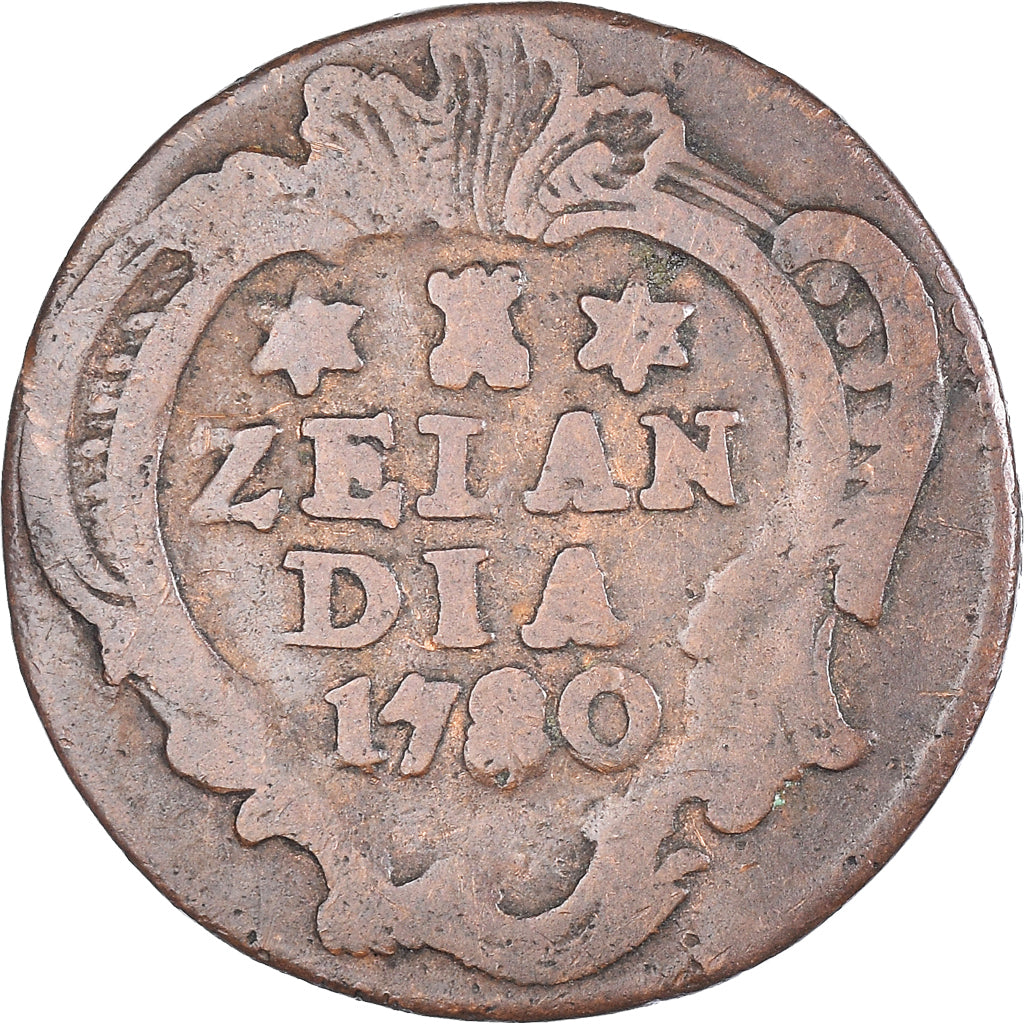 Moneda, Países Bajos, ZEELAND, Duit, 1780, Middelbourg, BC+, Cobre, KM:101.1