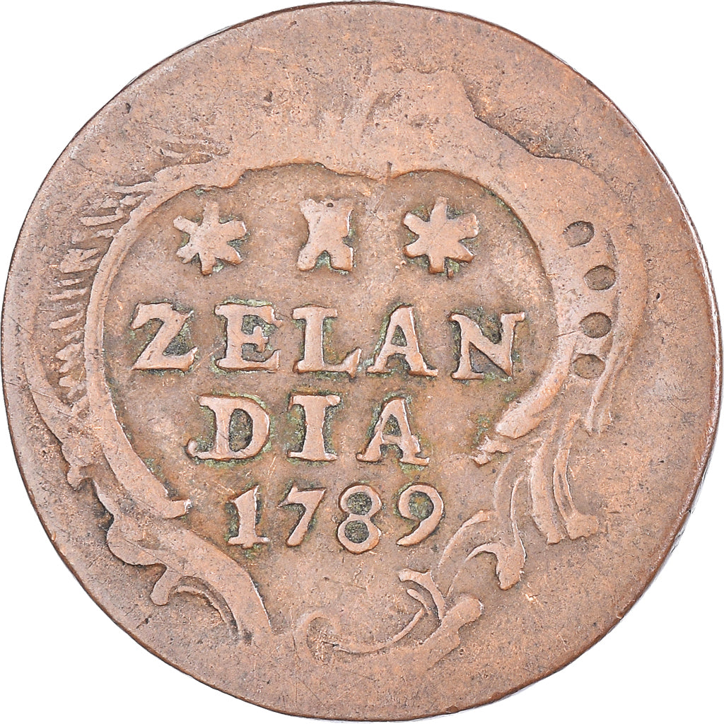 Moeda, Países Baixos, ZEELAND, Duit, 1789, Middelbourg, VF(30-35), Cobre
