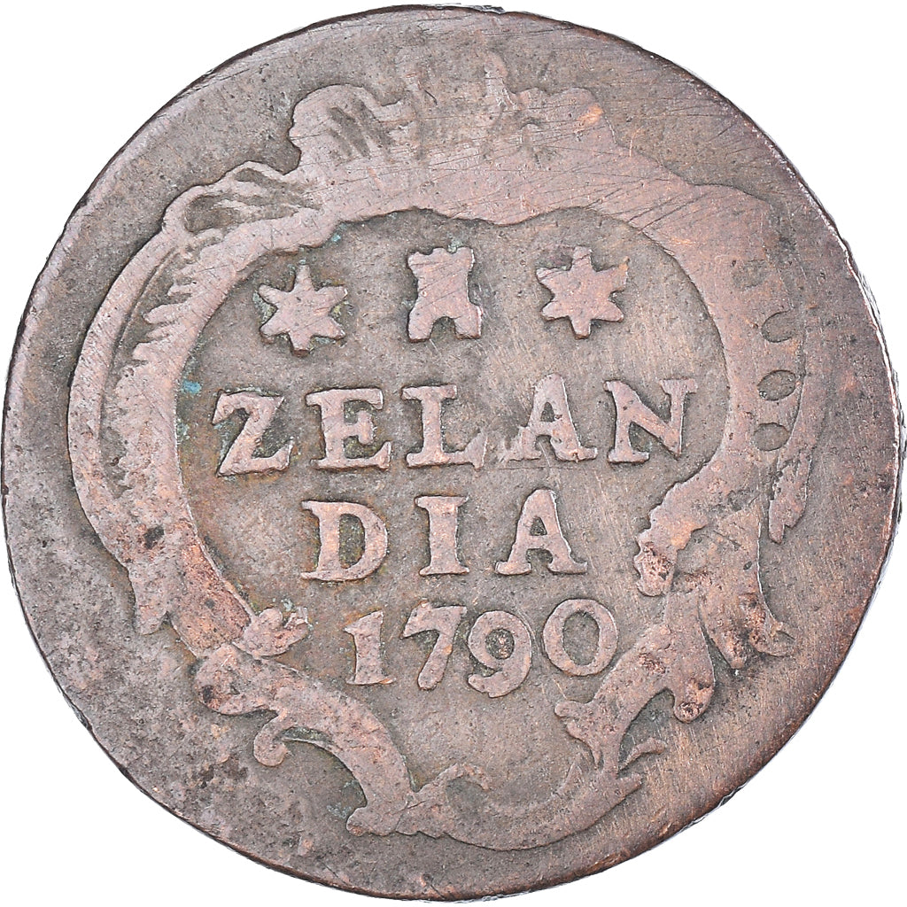 Moneta, Holandia, ZEELAND, Duit, 1790, Middelbourg, VF(30-35), Miedź, KM:101.1