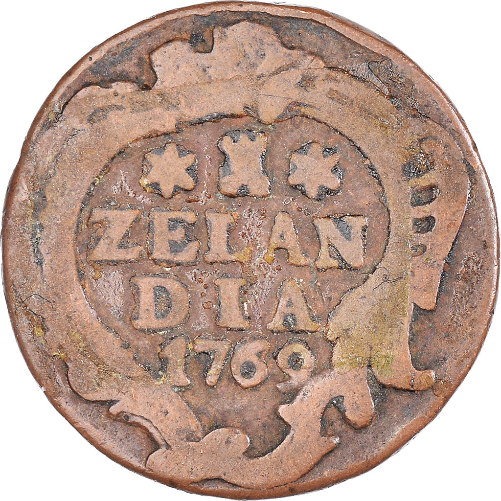 Coin, Netherlands, ZEELAND, Duit, 1769, Middelbourg, VF(30-35), Copper, KM:101.1