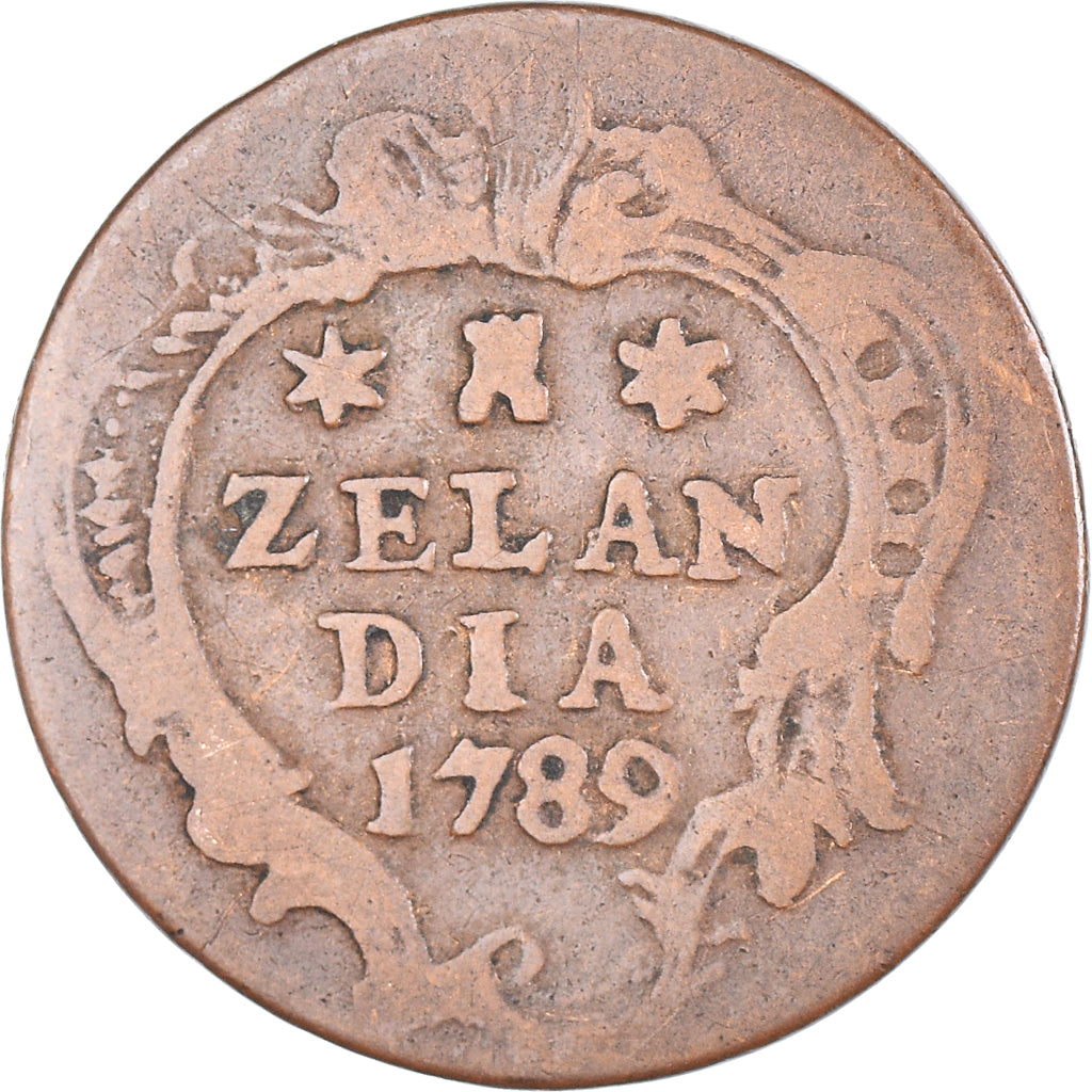 Moneta, Holandia, ZEELAND, Duit, 1789, Middelbourg, VF(30-35), Miedź, KM:101.1