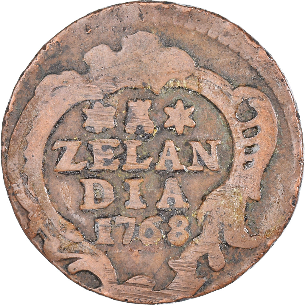 Moneta, Holandia, ZEELAND, Duit, 1768, Middelbourg, VF(30-35), Miedź, KM:101.1