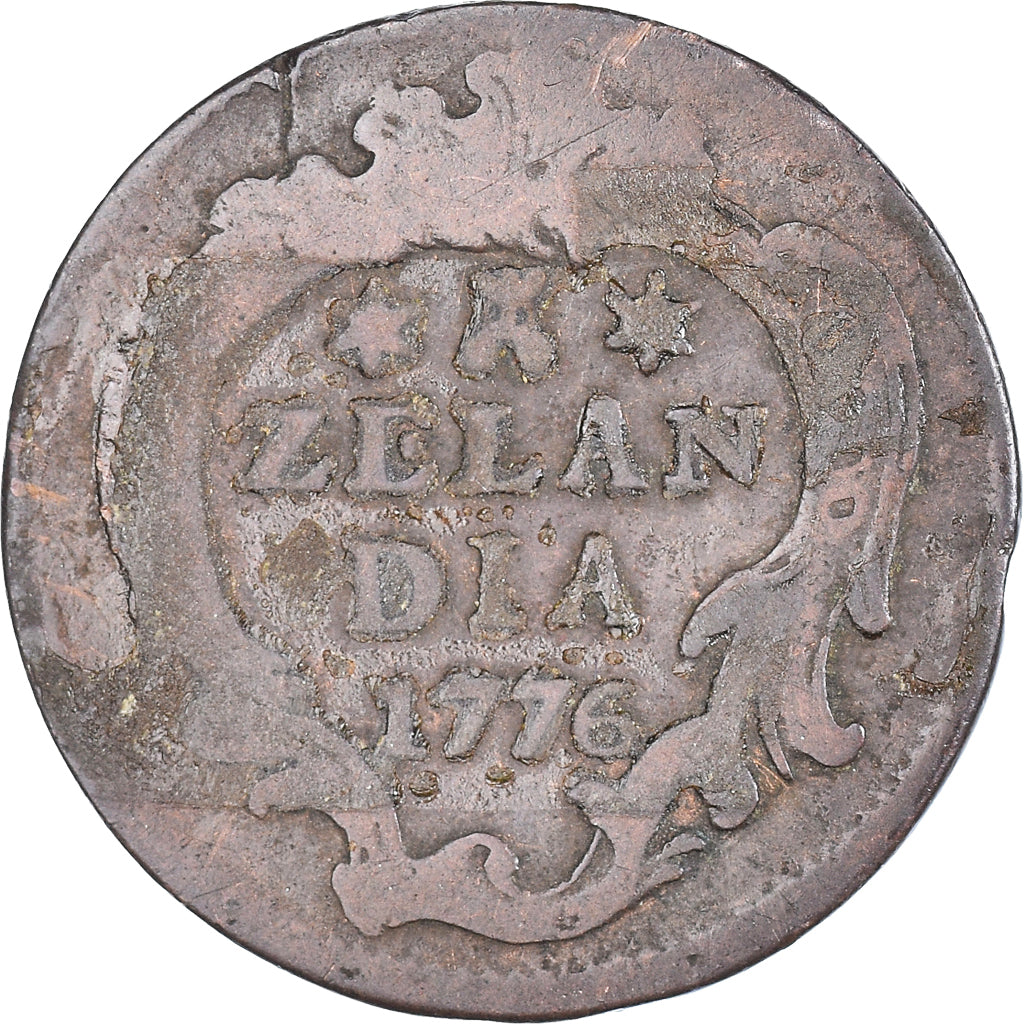 Coin, Netherlands, ZEELAND, Duit, 1776, Middelbourg, VF(30-35), Copper, KM:101.1