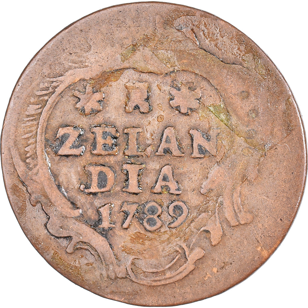 Moeda, Países Baixos, ZEELAND, Duit, 1789, Middelbourg, VF(30-35), Cobre