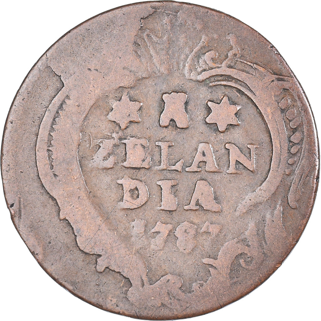 Moeda, Países Baixos, ZEELAND, Duit, 1787, Middelbourg, VF(30-35), Cobre