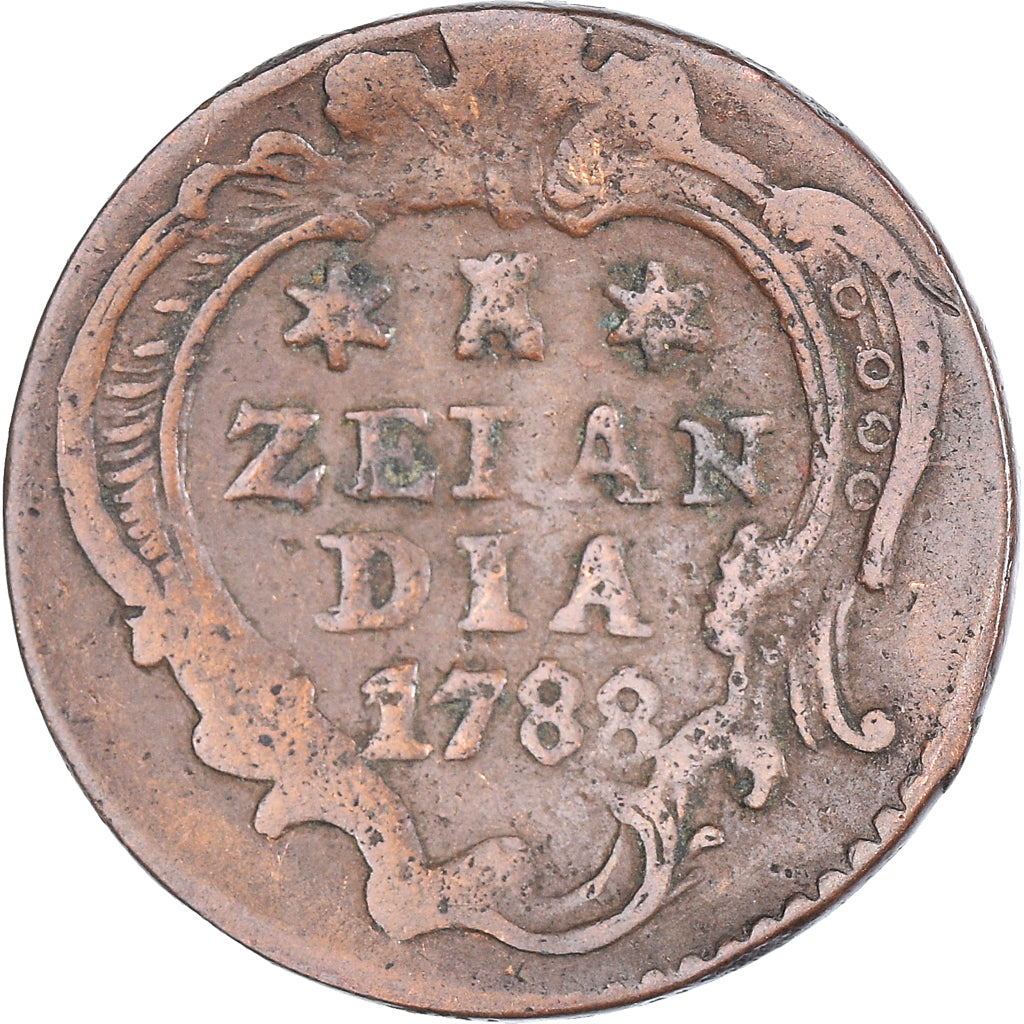 Moneta, Holandia, ZEELAND, Duit, 1788, Middelbourg, EF(40-45), Miedź, KM:101.1