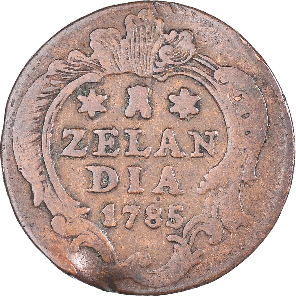 Coin, Netherlands, ZEELAND, Duit, 1785, Middelbourg, VF(30-35), Copper, KM:101.1