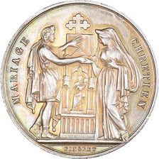 France, Medal, Mariage Chrétien, Pingret, AU(55-58), Silver