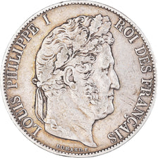 Moneda, Francia, Louis-Philippe, 5 Francs, 1846, Paris, BC+, Plata, KM:749.1