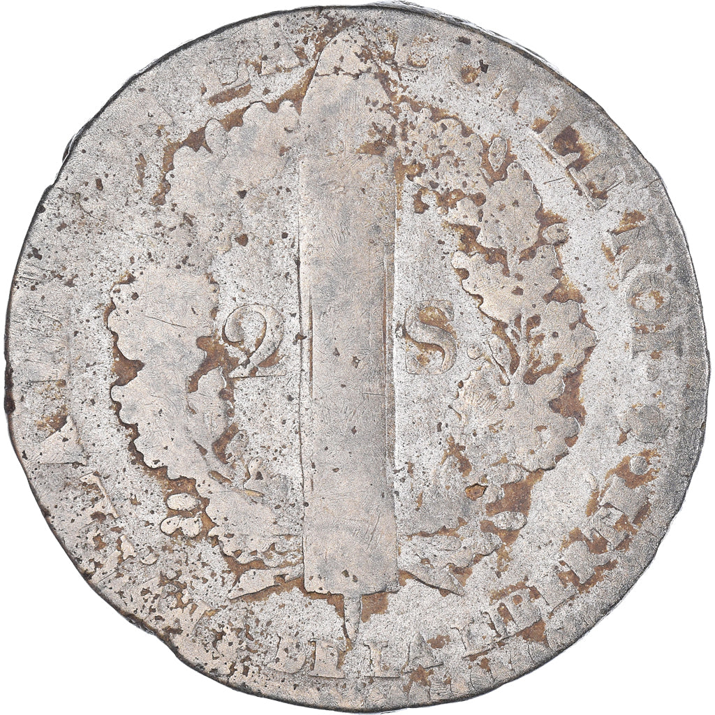 Coin, France, Louis XVI, 2 sols françois, 2 Sols, 1792 / AN 4, Paris