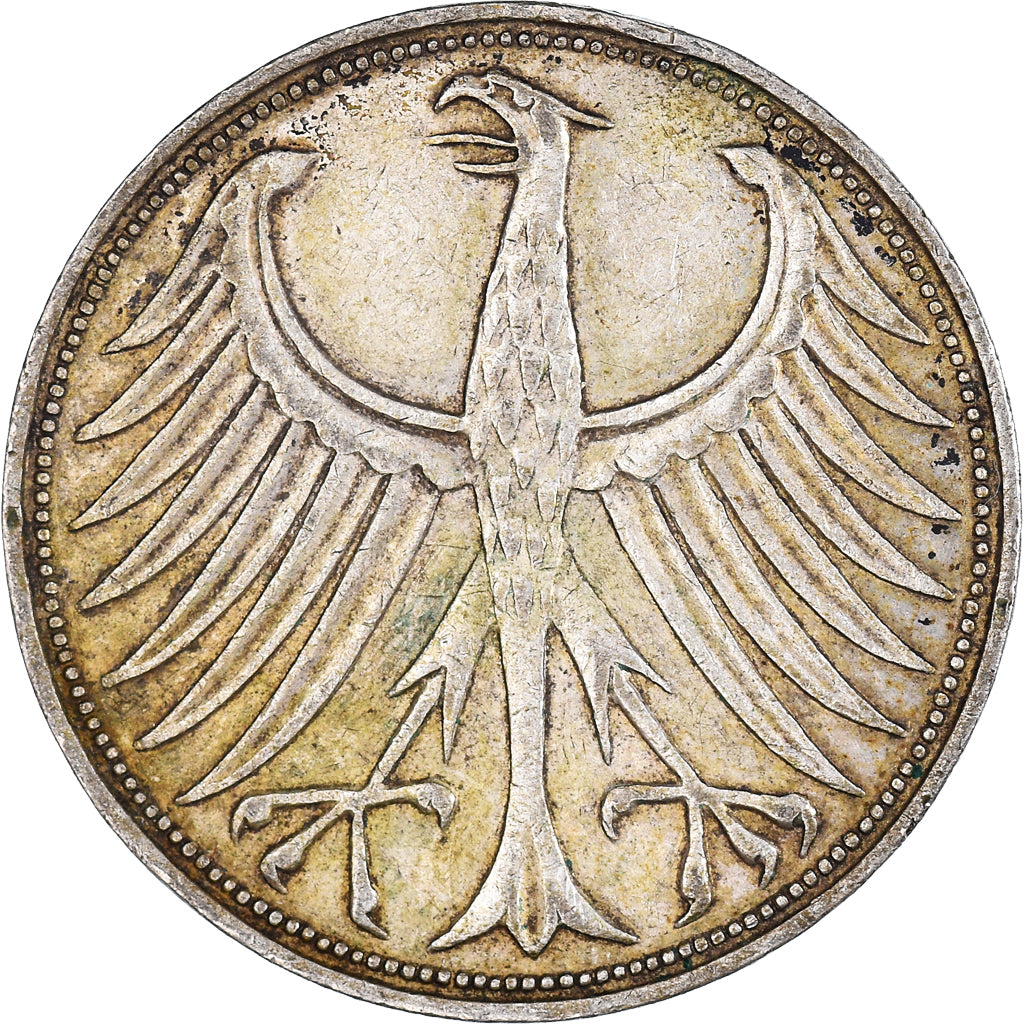 Moneta, GERMANIA - REPUBBLICA FEDERALE, 5 Mark, 1960, Hamburg, BB, Argento
