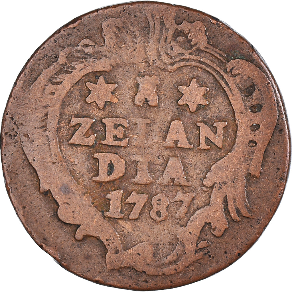 Münze, Niederlande, ZEELAND, Duit, 1787, Middelbourg, S+, Kupfer, KM:101.1