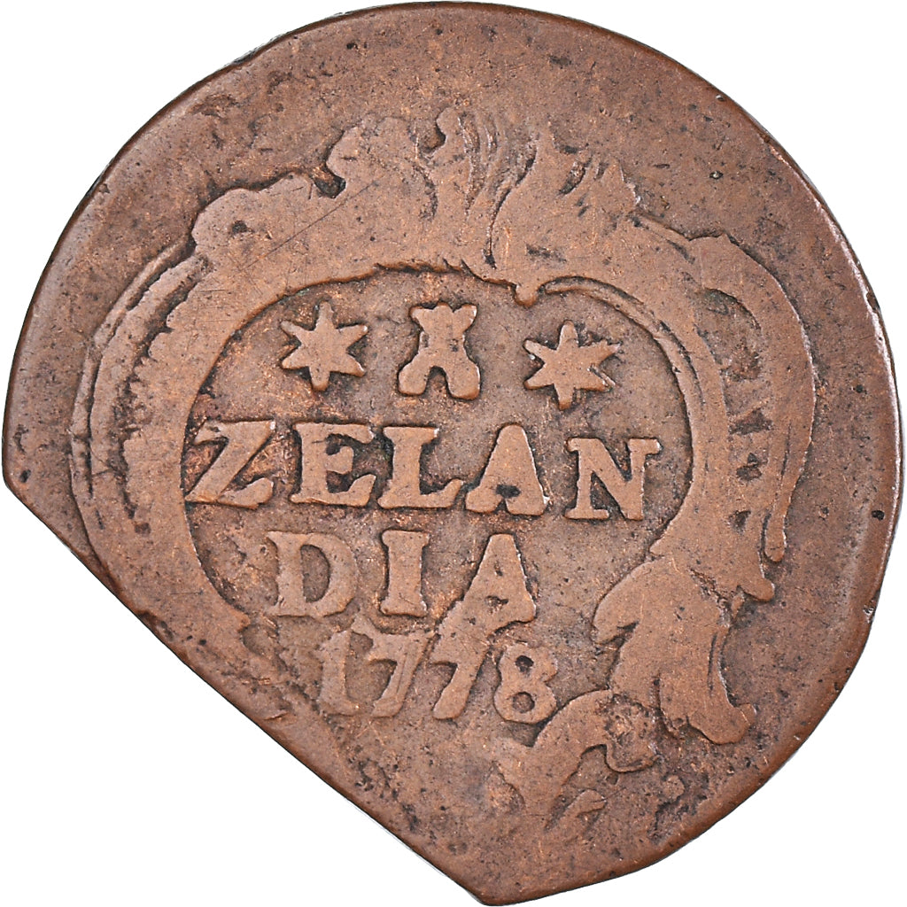 Moneta, Holandia, ZEELAND, Duit, 1778, Middelbourg, coupée, VF(20-25), Miedź