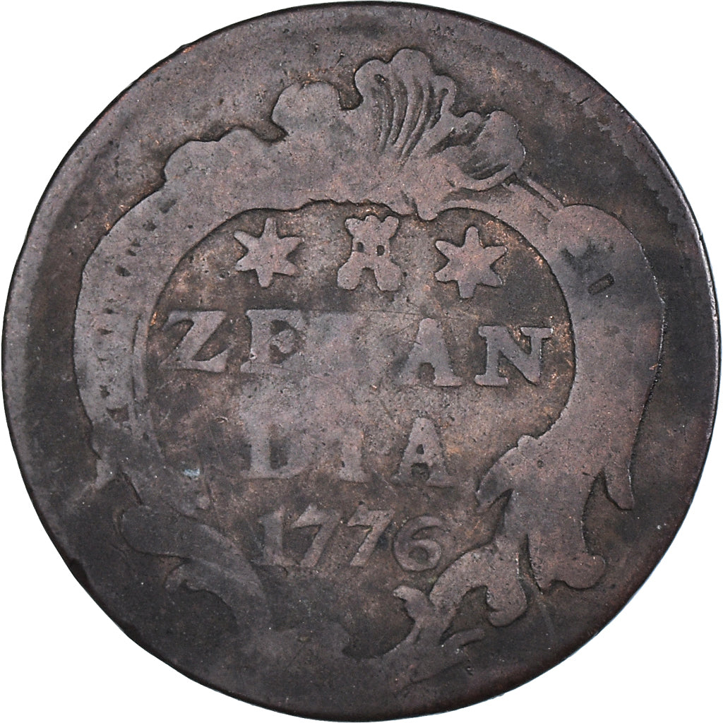 Coin, Netherlands, ZEELAND, Duit, 1776, Middelbourg, VF(20-25), Copper, KM:101.1