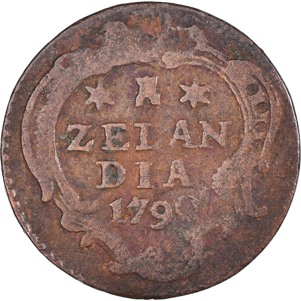 Moneta, Holandia, ZEELAND, Duit, 1790, Middelbourg, VF(20-25), Miedź, KM:101.1