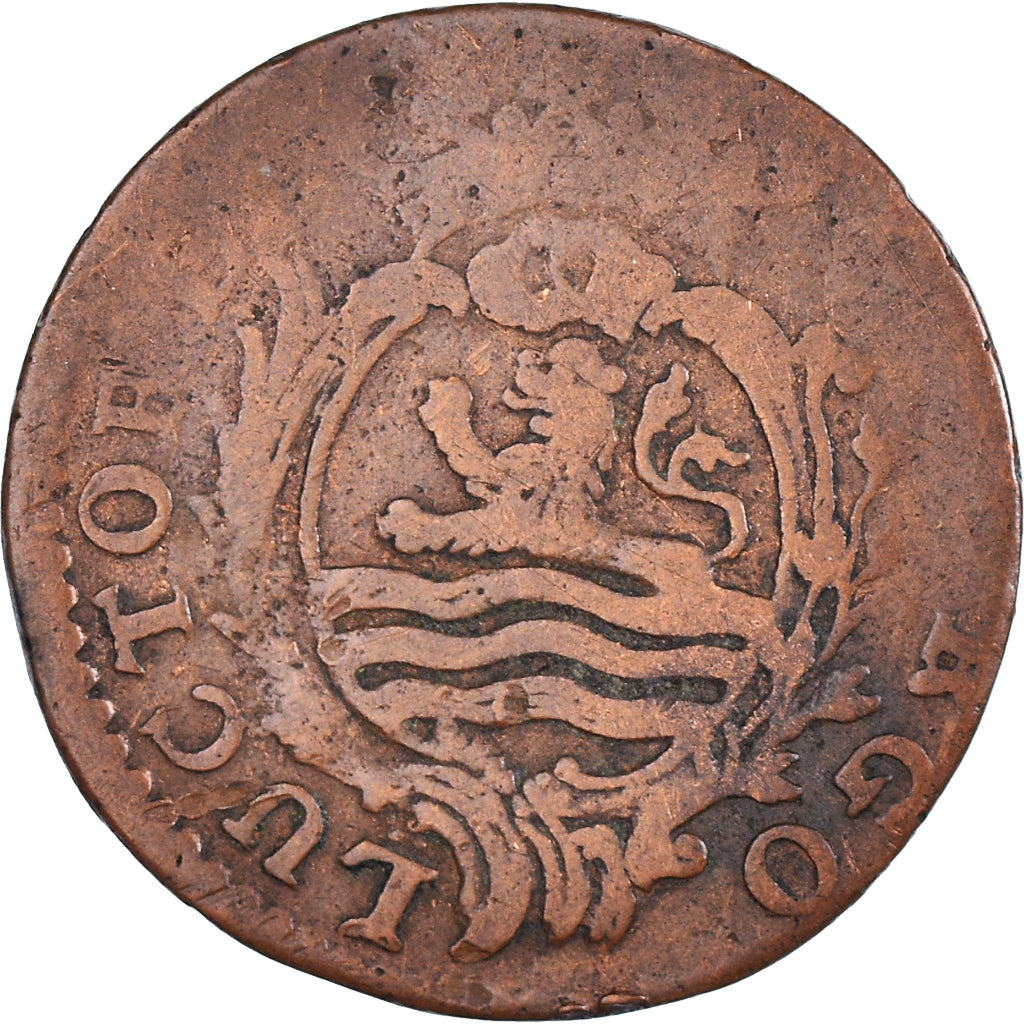 Coin, Netherlands, ZEELAND, Duit, 1777, Middelbourg, VF(20-25), Copper, KM:101.1