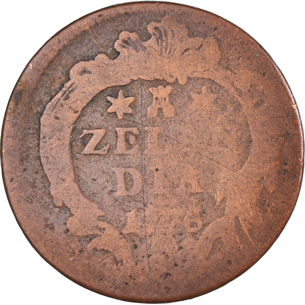 Coin, Netherlands, ZEELAND, Duit, 1776, Middelbourg, VF(20-25), Copper, KM:101.1
