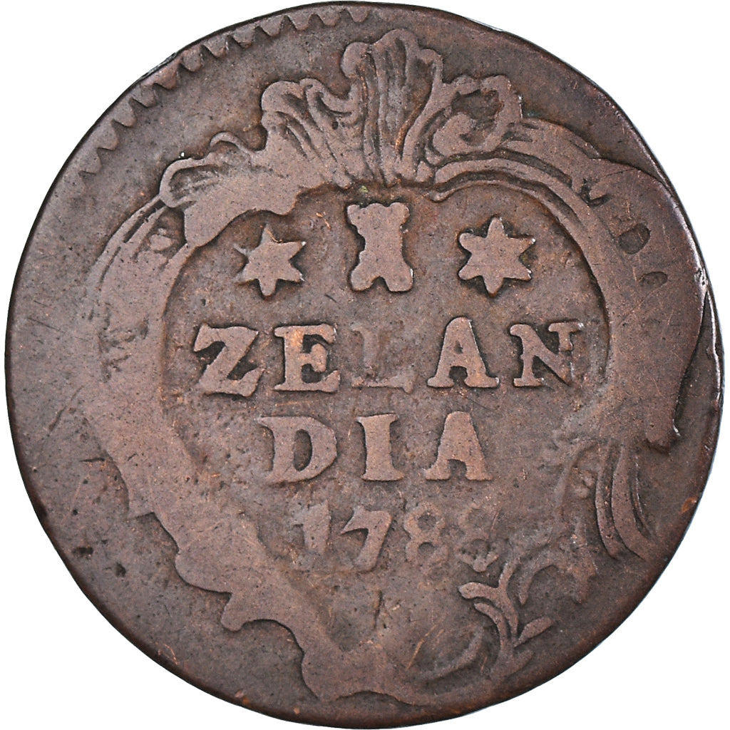 Moneta, Holandia, ZEELAND, Duit, 1788, Middelbourg, VF(30-35), Miedź, KM:101.1