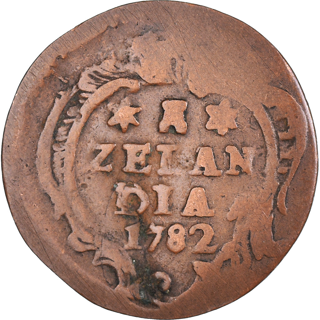 Coin, Netherlands, ZEELAND, Duit, 1782, Middelbourg, VF(20-25), Copper, KM:101.1